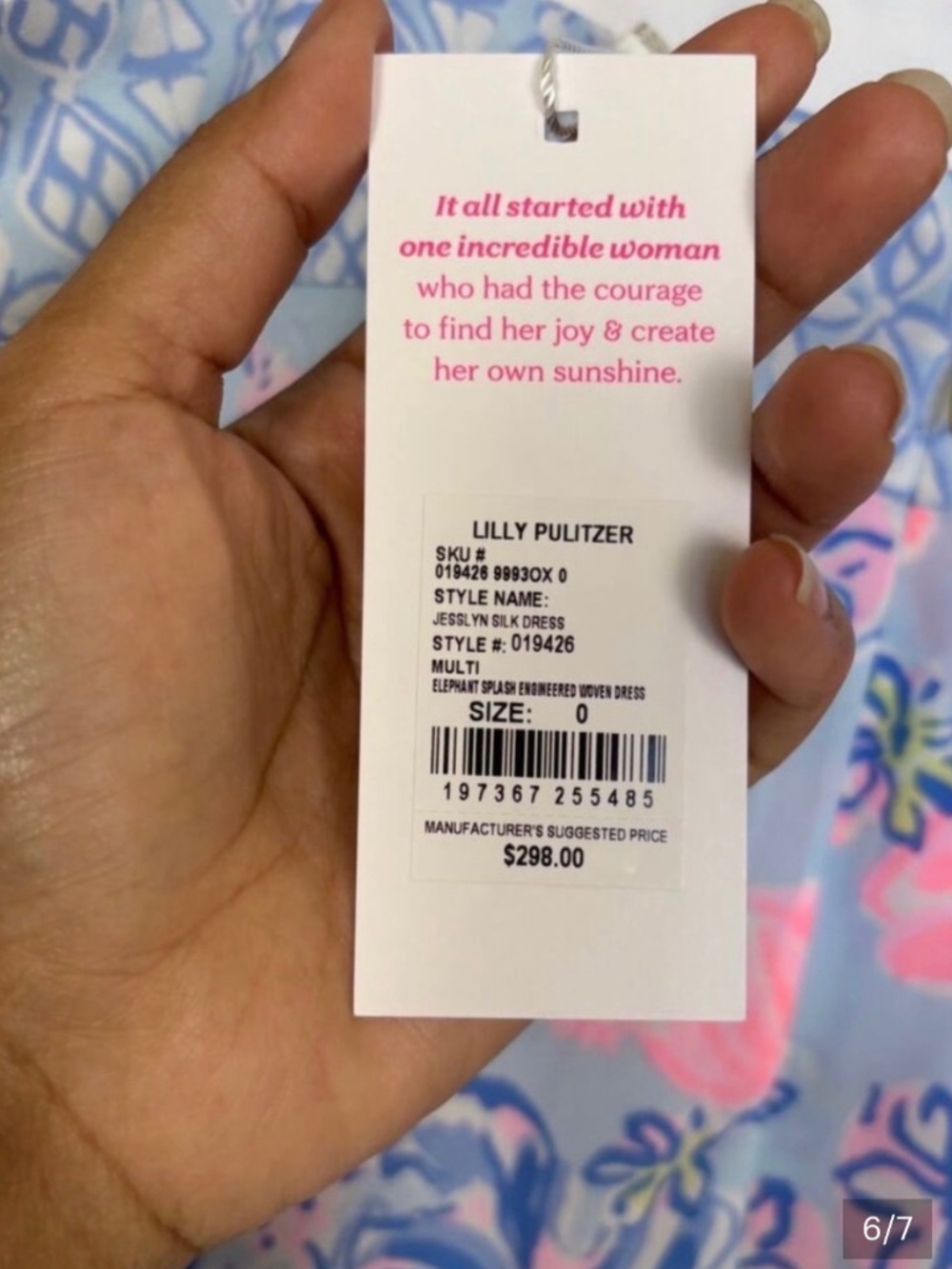 Lilly Pulitzer Silk Dress Jesslyn Elephant Splash NWT Size 0 - Picture 5 of 6